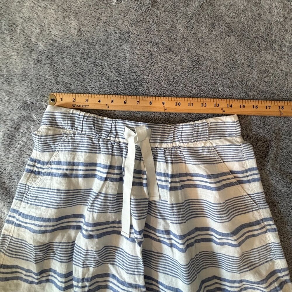 J Crew Womens Skirt Size 6 Nautical Stripe 100% Linen Pull On Beach Preppy 18584 - Picture 4 of 10
